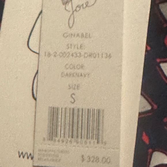 NWT JOIE GINABEL SILK HANDKERCHIEF DRESS IN DARKNAVY SIZE SMALL - Picture 6 of 11